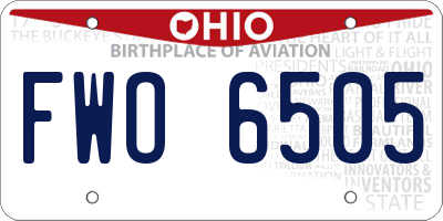 OH license plate FWO6505
