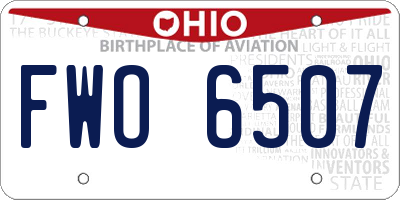 OH license plate FWO6507