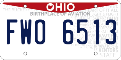 OH license plate FWO6513