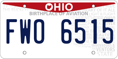 OH license plate FWO6515