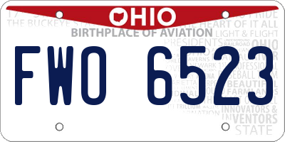 OH license plate FWO6523