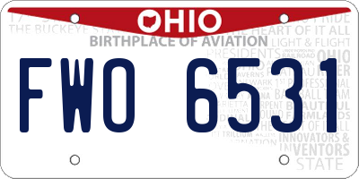 OH license plate FWO6531