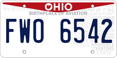 OH license plate FWO6542