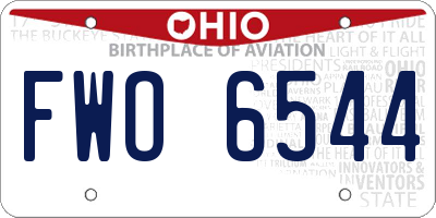 OH license plate FWO6544