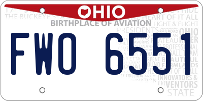 OH license plate FWO6551