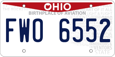 OH license plate FWO6552