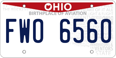 OH license plate FWO6560