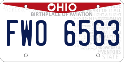 OH license plate FWO6563