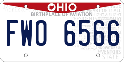OH license plate FWO6566