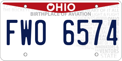 OH license plate FWO6574