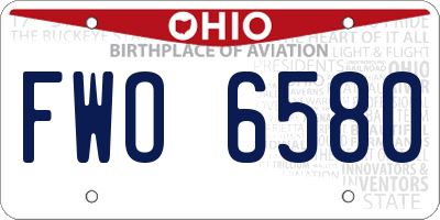 OH license plate FWO6580