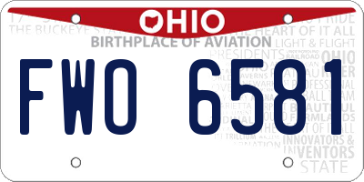 OH license plate FWO6581