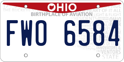 OH license plate FWO6584