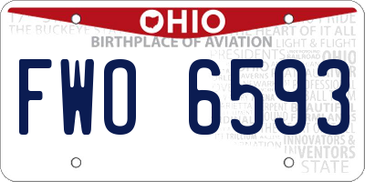 OH license plate FWO6593