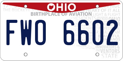 OH license plate FWO6602