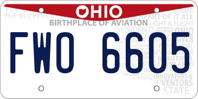 OH license plate FWO6605