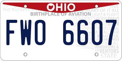 OH license plate FWO6607