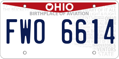 OH license plate FWO6614