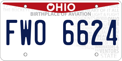 OH license plate FWO6624