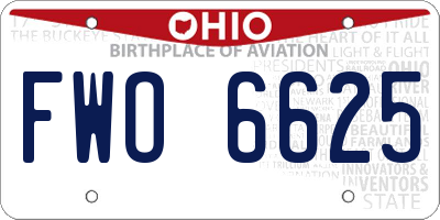 OH license plate FWO6625