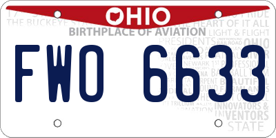 OH license plate FWO6633