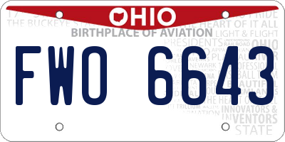 OH license plate FWO6643