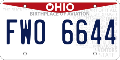 OH license plate FWO6644