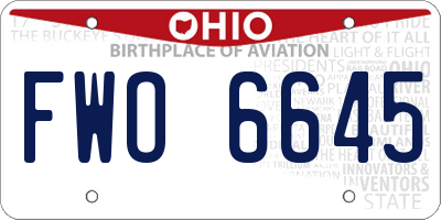 OH license plate FWO6645