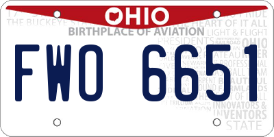 OH license plate FWO6651