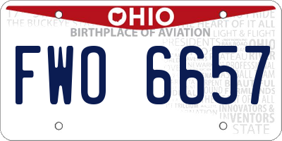 OH license plate FWO6657