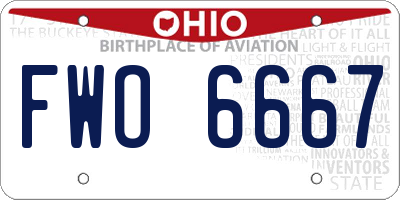 OH license plate FWO6667