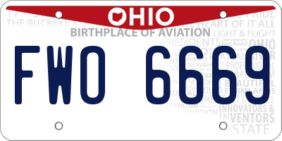 OH license plate FWO6669