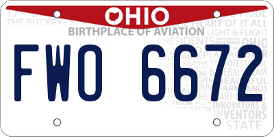 OH license plate FWO6672