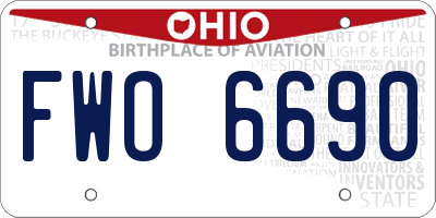 OH license plate FWO6690