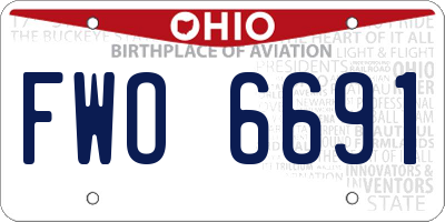 OH license plate FWO6691