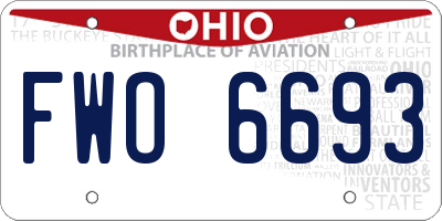 OH license plate FWO6693