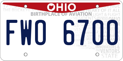 OH license plate FWO6700