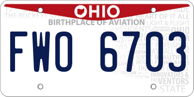 OH license plate FWO6703