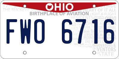 OH license plate FWO6716