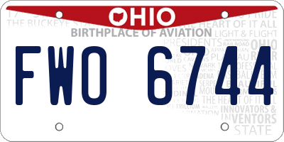OH license plate FWO6744