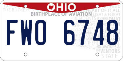 OH license plate FWO6748