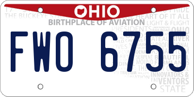 OH license plate FWO6755