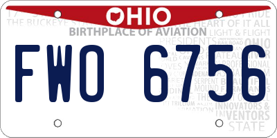 OH license plate FWO6756