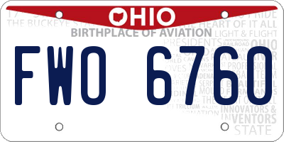 OH license plate FWO6760