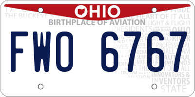 OH license plate FWO6767
