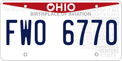 OH license plate FWO6770