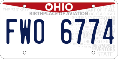 OH license plate FWO6774