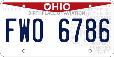 OH license plate FWO6786