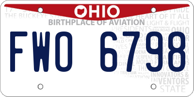 OH license plate FWO6798