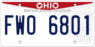 OH license plate FWO6801